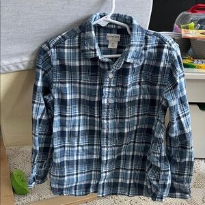 Crewcuts Blue Plaid long sleeve Shirt size 4-5
